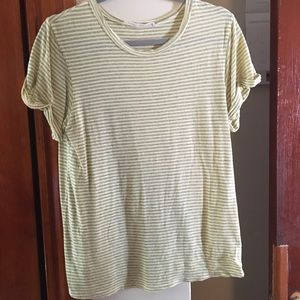 yellow and gray striped Groceries Apparel Tee